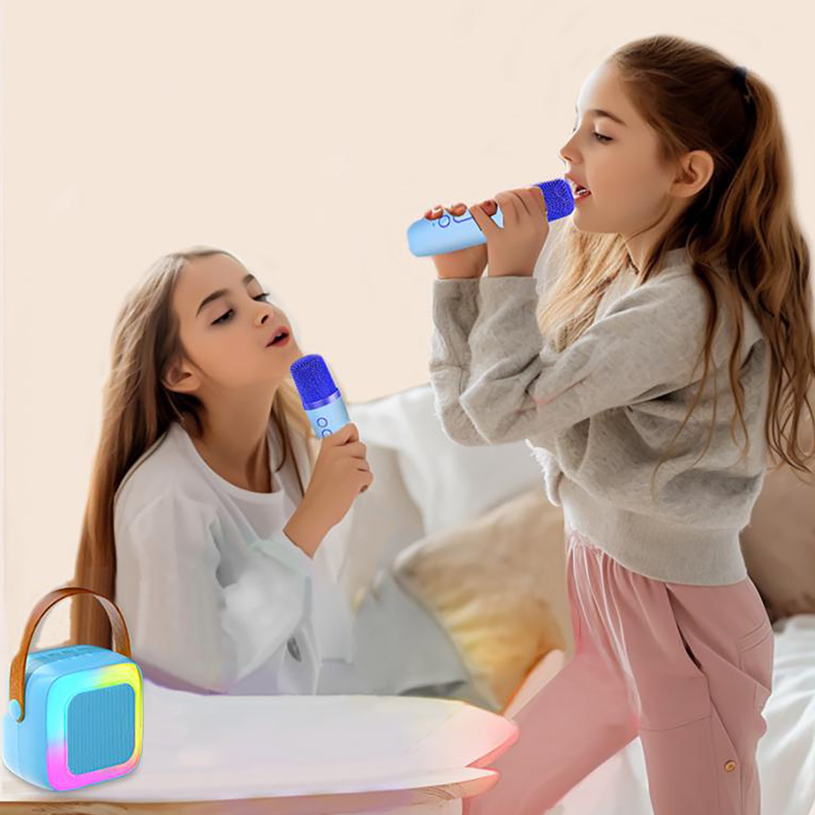 erfcxs Portable Mini Karaoke Machine An Ideal Gift For Children's Birthdays And Holidays Microphone Integrated Sound System Mini Sound System