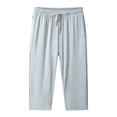 thumbnail image 2 of Utoimkio Women's Ice Silk Cooling Capri Pants,Elastic Waistband with Drawstring and Side Zipper Pockets, 2 of 5