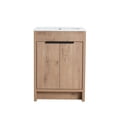 thumbnail image 2 of 24 in. Single Vanity in Natural Wood finish with Solid Surface Resin White Sink, 2 of 11