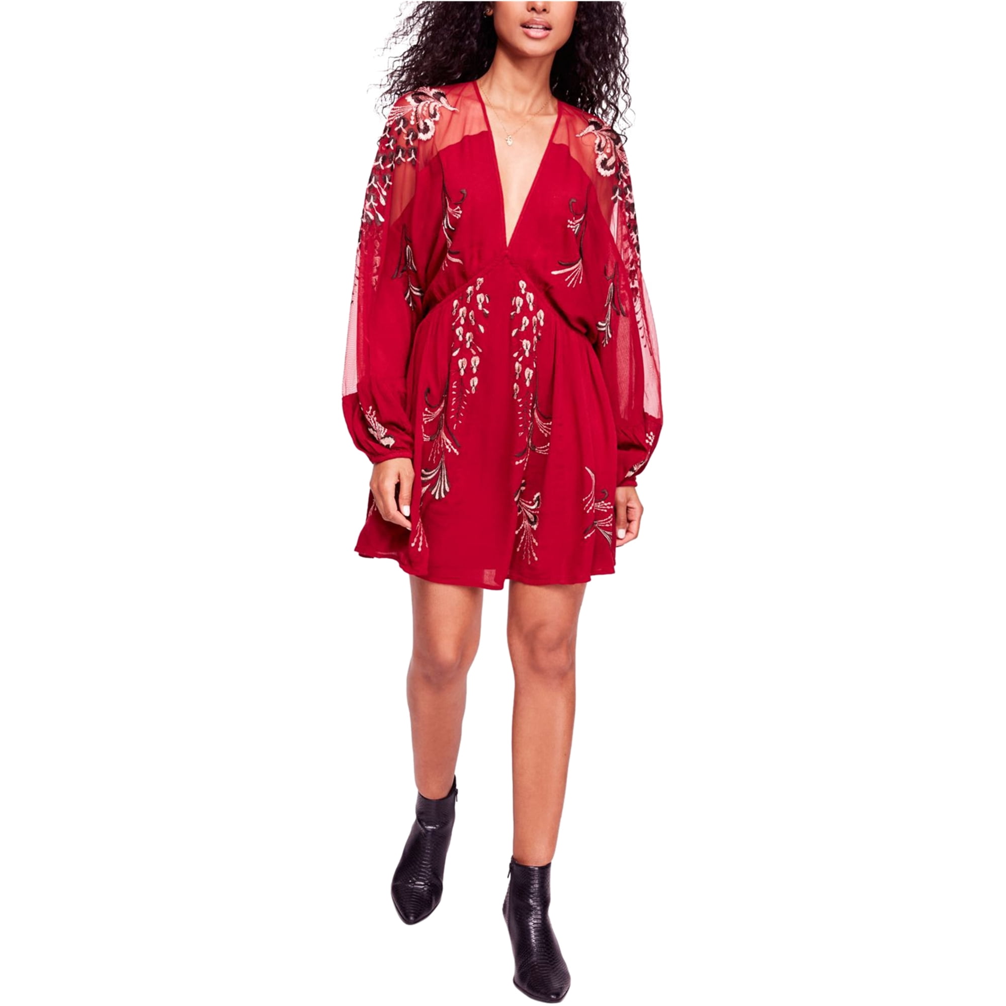 Free People Womens Embroide red ...