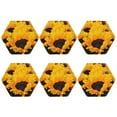 thumbnail image 2 of Balery 6 Pcs Flower Bush Sunflowerleather Coasters Set, Drink Table Cup Coasters For Living Room Kitchen Coffee Decor, 2 of 9