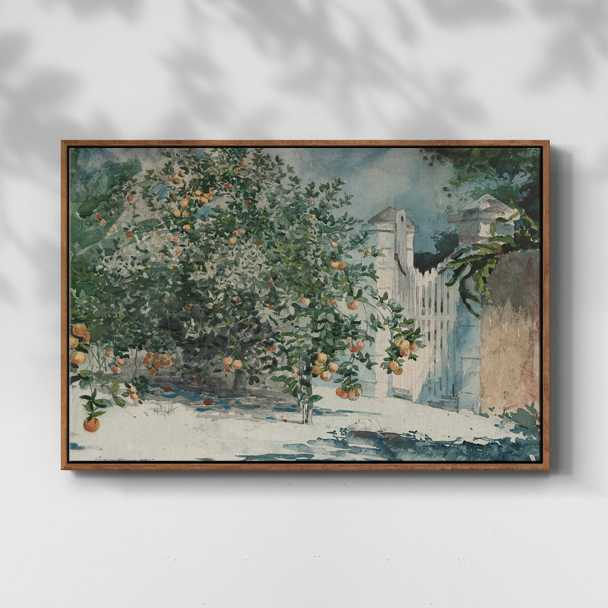 Vintage Botanical Print-L By Wexford Home Framed in Walnut Wood Gallery Wrapped Canvas 27 in. x 41 in.