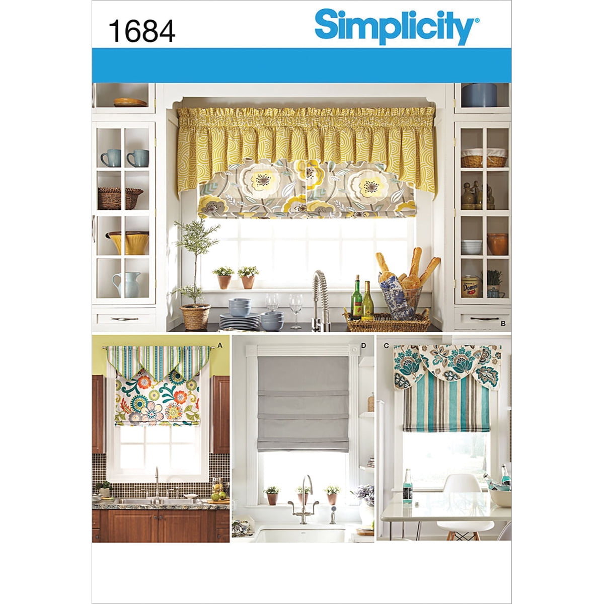 Simplicity Crafts Home Decor Roman Shades & Valances Pattern, 1 Each