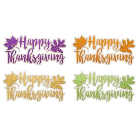 Happy Thanksgiving Foil Layon Cake Decoration (4 pieces)