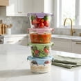 thumbnail image 6 of 4-Pack 25oz (3 Cup) Glass Food Storage Containers with Lids, Airtight Borosilicate Glass Meal Prep Bowls, Microwave & Dishwasher Safe, 5.3x4.3 Inches, 6 of 6