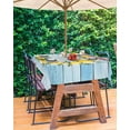 thumbnail image 3 of Hokiten Outdoor Tablecloths with Umbrella Hole & Zipper, Lemon Wreath Rectangle Tablecloth 52x70 Inch, Farmhouse Blue Wooden Floral Waterproof Table Cloth, Patio/Pool/Picnic Table Covers, 3 of 7