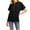 Black, variant on Krdevn Zip-Up Hoodie - Women's Casual Short Sleeve Pullover, Solid Color Lightweight for Summer, Size for S