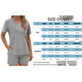 thumbnail image 6 of MOSHU 2 Piece Sets for Women Summer Lounge Short Sets Casual Oversized V Neck Shirts And Shorts Matching Fashion Outfits, 6 of 9