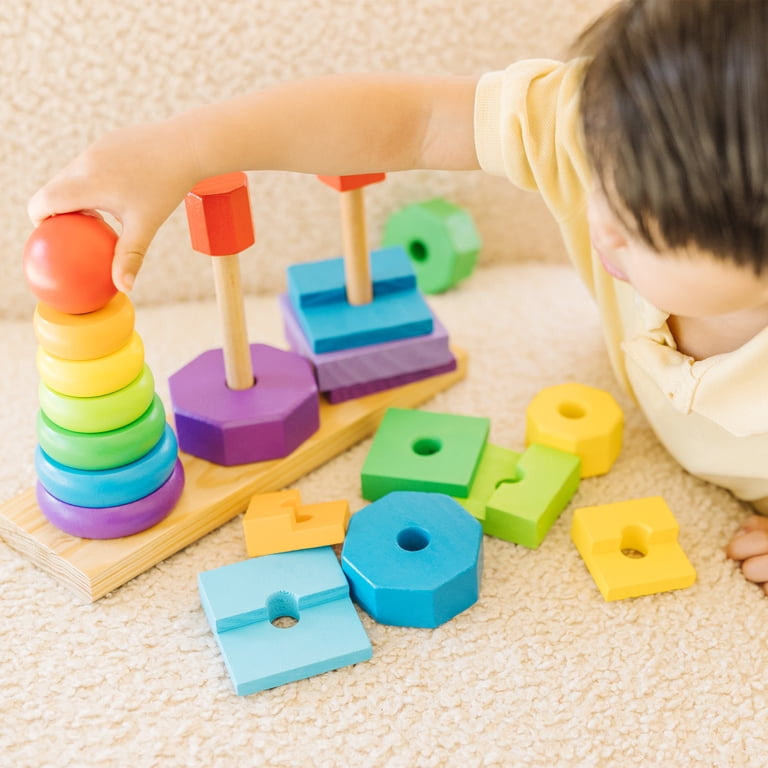 Melissa & Doug Geometric Stacker Wooden Toy, 21 Pieces photo 2