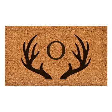 Antler Monogram Doormat, 24" x 36" (Letter O)