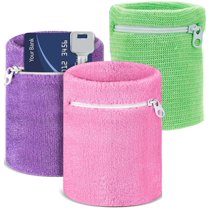 3 Pcs Wrist Wallet with Zippered,Bexikou Sport Sweat Wristbands, Wrist Sweat Bands for Men and Ladies, Sweatband Wrist for Tennis, Basketball, Running, Fitness and Other Outdoor Sports