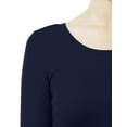 thumbnail image 4 of J. METHOD Women's Long Sleeve Scoop Neck Crop Top Solid Basic Casual Cropped T Shirts NEWT19 Navy L, 4 of 6