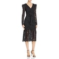 thumbnail image 1 of Vestido Midi de encaje fruncido Rebecca Vallance para mujer Negro 8, 1 of 2