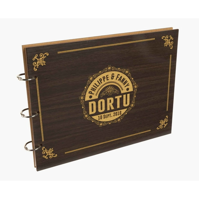 Darling Souvenir Personalized Engraved Laser Cut Wedding Guest Book Wooden Cover Sign-in Book Registry Guestbook Scrapbook-21