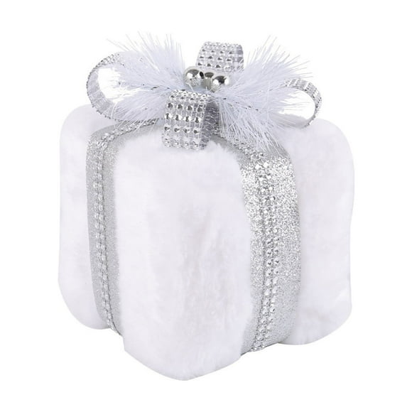 Bwiyojiz 5.11" Christmas Gift Box Decorations Tree Squares 5.11in Home & Decorative Accents, 95%Polyester+5%Spandex, White, Gifts for Yourself