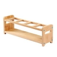 thumbnail image 4 of Seasoning Storage Stand Bamboo Wood 4 Holes Multifunctional Anti Slip Space Saving Oil Bottle Rack Kitchen Supplies Square Slots, 4 of 5