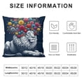 thumbnail image 5 of Leisuo  Lion Throw Pillow Covers Adorable Animal with Beautiful Flower Wreath Farmhouse Decorative Cushion Cover Square Accent Pillow Cases for Sofa Couch White, 5 of 5