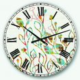 thumbnail image 1 of DesignArt Rainbow Coloured Vines And Flowers Large Wall Clock, 1 of 2