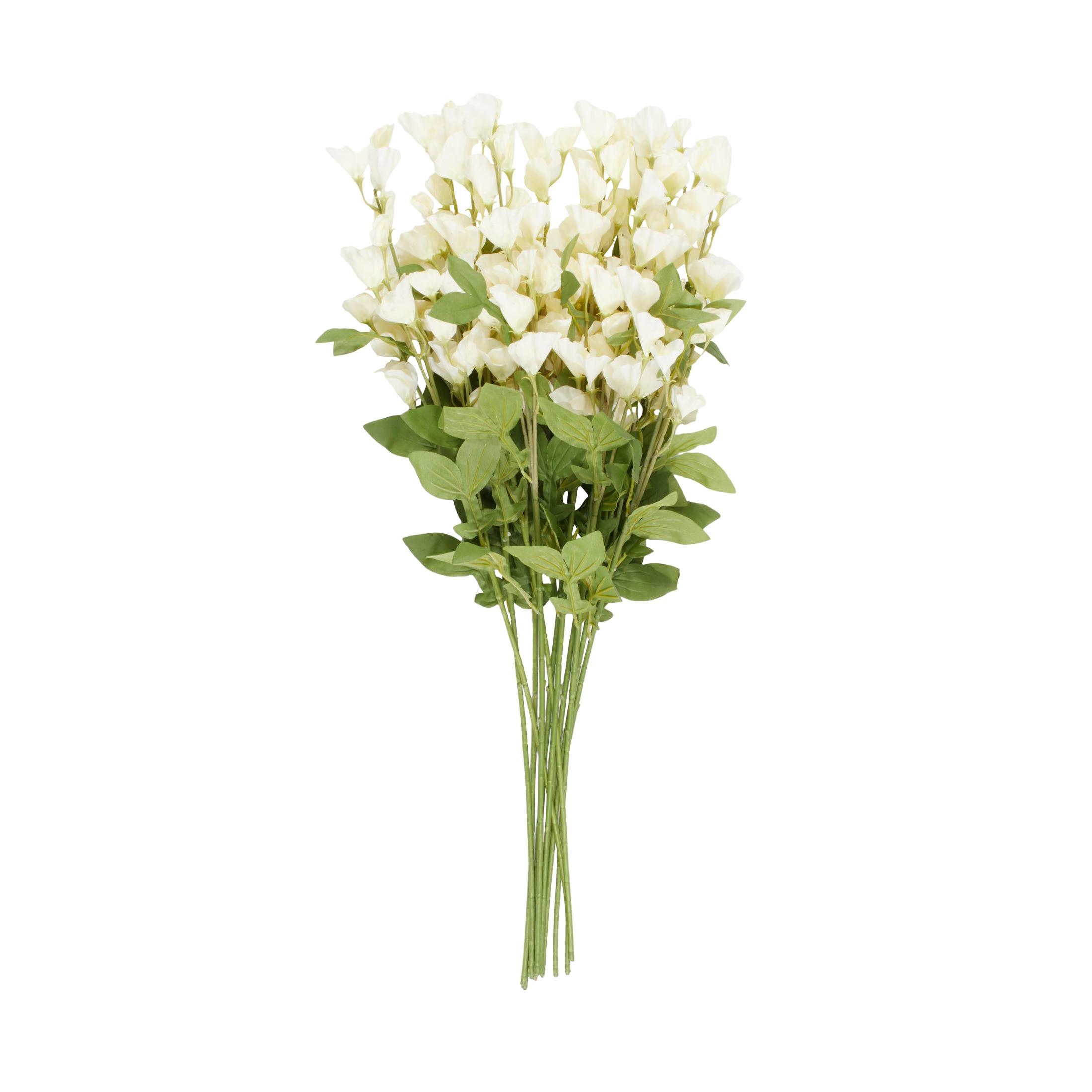 35" Plastic Floral Tall Sweet Pea Artificial Flower Stem, by DecMode (12 Count)