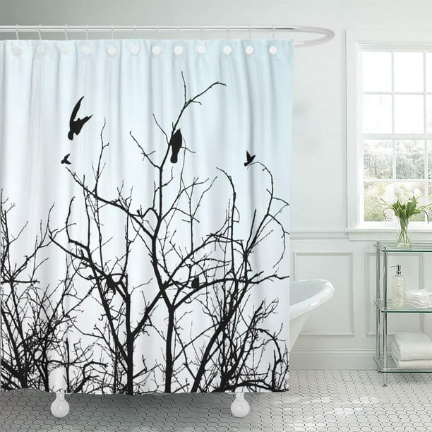 Ksadk Birds Branches Black Branch, Branch Shower Curtain