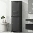 thumbnail image 3 of Harper & Bright Designs Tall Bathroom Storage Cabinet with Two Doors and Drawer, Modern Freestanding Bathroom Organizer with Adjustable Shelves for Bathroom, Black, 3 of 14