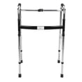 thumbnail image 3 of Andador plegable para ancianos con altura ajustable, de acero inoxidable, portátil, para recuperación, color plateado y negro, 3 of 15