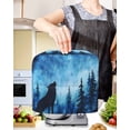 thumbnail image 2 of Black Wolf Night Stand Mixer Dust Cover with Storage Pocket & Handles, Abstract Forest Silhouette Starry Fits All Tilt Head & Bowl Lift Kitchen Appliance Cover Organizer Bag Accessories, 4.5-5 Quart, 2 of 6