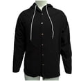 thumbnail image 6 of Men's Solid Color Hooded Cardigan Long Sleeve Casual Button Up Top, 6 of 8