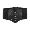 thumbnail image 3 of Corset PU Leather Cummerbunds Strap Belts for Women Banquet Elastic Tight High Waist Slimming Body Shaping Girdle, 3 of 5