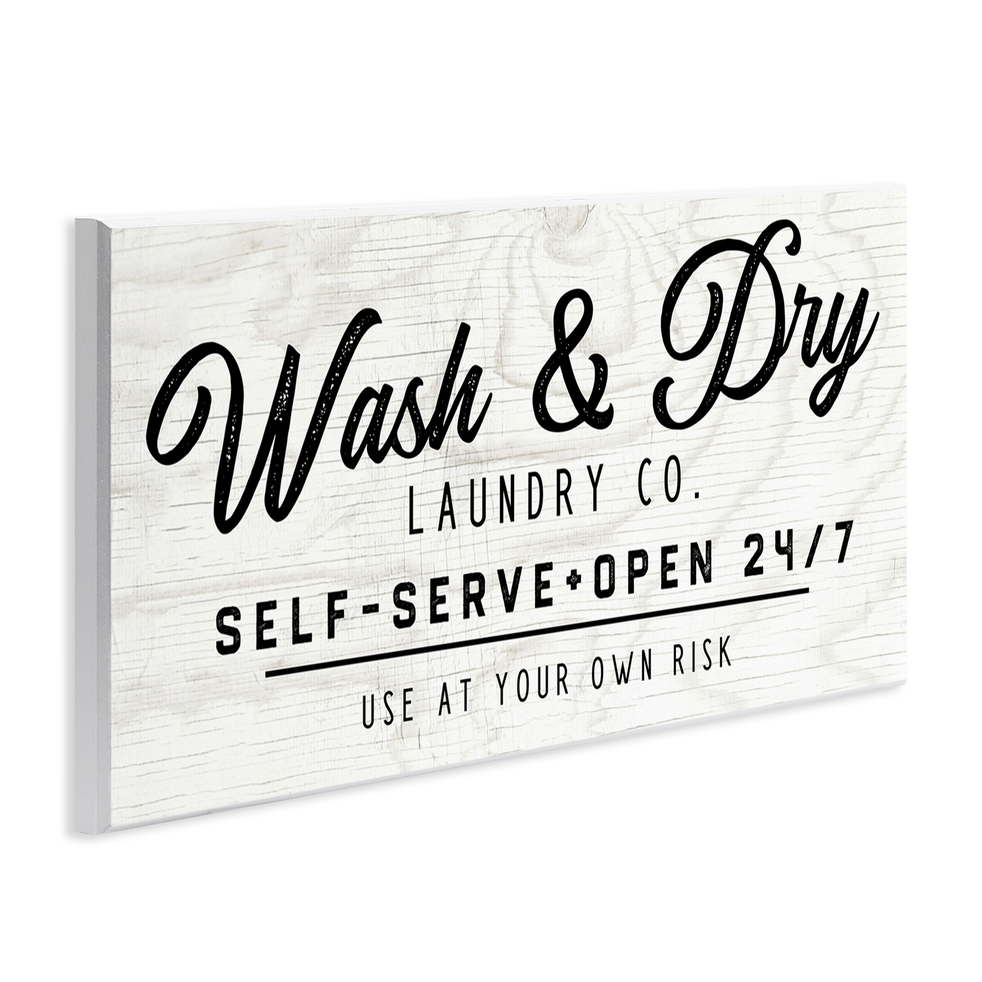 Stupell Industries Self Service Laundry Typography Painting Unframed Art Print Wall Art, 17 x 7