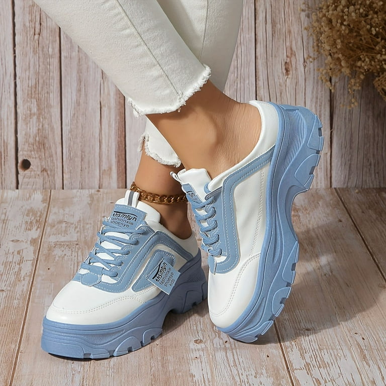 Blphud Comfort Wear Shoes Womens Business Casual Shoes Color Block Toe Half Thick Sole Sports Casual Fashion Women s Shoes White Shoes for Women Shoes