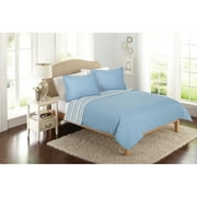 Better Homes & Gardens Solid Front Reverse Stripe Quilt, Sky Blue, King