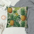 thumbnail image 2 of COMIO  Pineapple Decorative Throw Pillow Cover Case,Tropical Palm Leaves and Flowers Outdoor Pillow Cases Square Standard Cushion Covers for Sofa Couch Bed Gold Green, 2 of 5