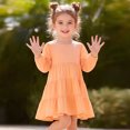 thumbnail image 3 of Angala Daily Wear Dress For Girls Long Sleeve Crew Neck Solid Color Girls Back To School Dresses, 3 of 4