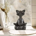 thumbnail image 4 of Colección boutique estatua de gato de meditación estatua de resina pequeña decoración de escritorio de oficina en casa juguete para regalo (negro) JAMW Sencillez, 4 of 4