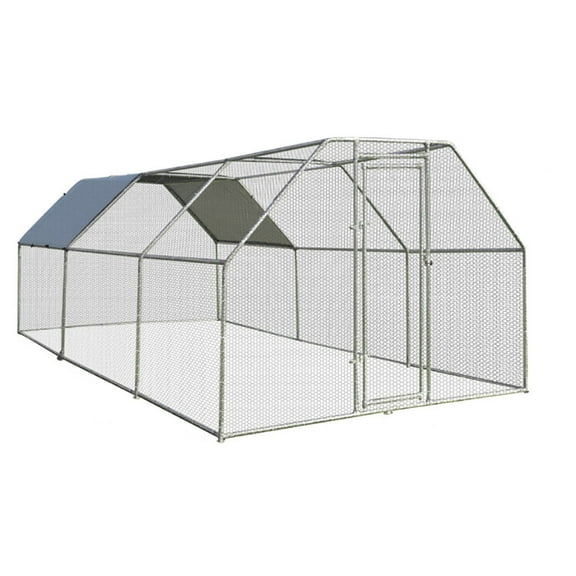 Spaco 9.5 x 19 Feet Large Walk In Chicken Coop, Chicken Run Pen for Yard with Cover Outdoor Chicken Cage Enclosure Crate Outside