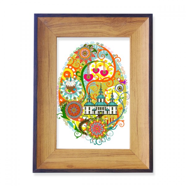 Graffiti Street Culture Temple Cake Egg Photo Frame Exhibition Display Art Desktop Painting