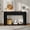 Black, variant on Oval Fluted Console Table with 2 Drawers & Bottom Shelf, Wood Entryway Table with Smooth Metal Slides, for Living Room, Hallway, Espresso