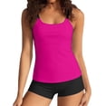 thumbnail image 4 of NMMUED Two Piece Ruched Tankini Swimsuits for Women 2026, Tummy Control Bathing Suit with Shorts Athletic Swimwear Full Coverage Swimsuits for Women Hot Pink M, 4 of 6