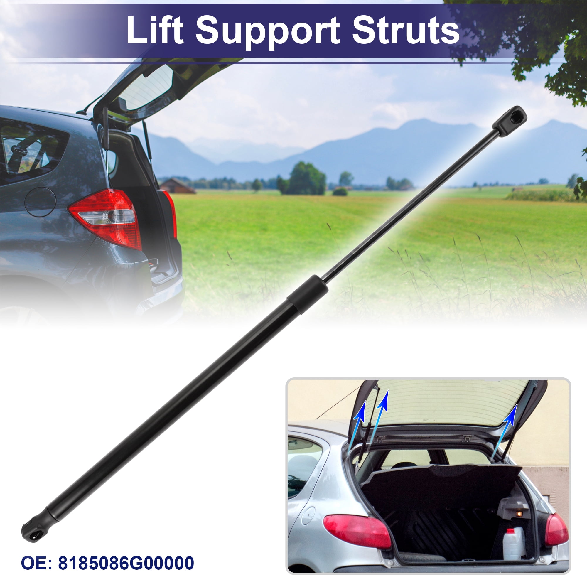 Unique Bargains Rear Hatch Lift Support Struts for Suzuki IGNIS II 2003 Black