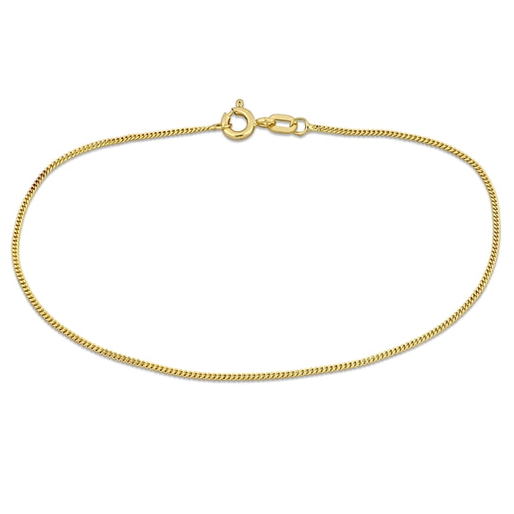 Everly Women's 1mm Diamond-Cut 14k Yellow Gold Flat Curb Bracelet