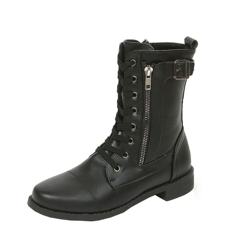 Black combat best sale boots walmart
