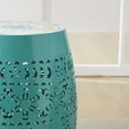 thumbnail image 6 of DUOSONG Ruby 12" Side Table - Teal Teal Ceramic Tile+Iron Garden & Outdoor Outdoor & Patio Furniture Outdoor Tables, 6 of 11