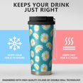 thumbnail image 2 of 18oz Travel Coffee Mug, 316 Stainless Steel Vacuum Insulated Tumbler with 2-in-1 Straw Lid & Strap, Daisy Floral Print, 2 of 6
