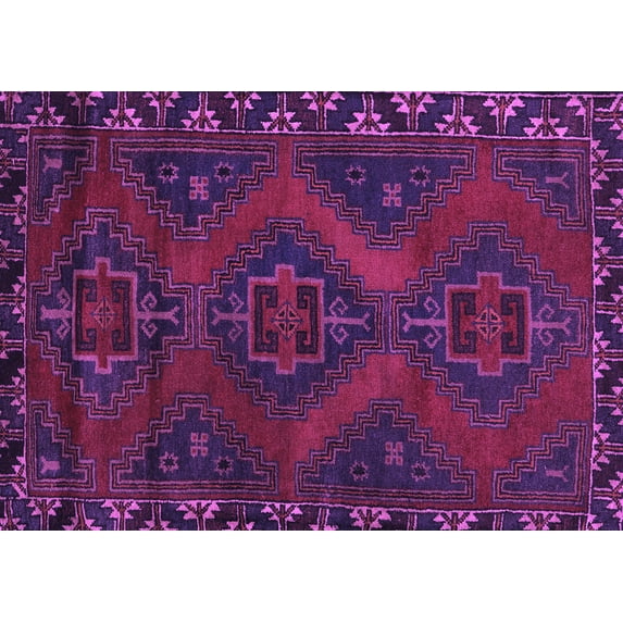 Ahgly Company Indoor Rectangle Persian Purple Traditional Area Rugs, 8' x 12'