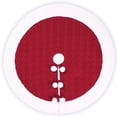 thumbnail image 1 of Christmas Red Tree Skirt - White Faux Fur and Red Knitted Design Large Xmas Tree Rug Christmas Decorations Indoor Christmas Tree Ornaments, 1 of 5