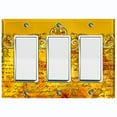 thumbnail image 1 of Metal Light Switch Plate Cover Elegant Yellow Letter Frame Damask DAM066, 1 of 13