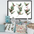 thumbnail image 2 of Designart 'Christmas Set Red Berrie With Branches' Traditional Framed Canvas Wall Art Print, 2 of 5