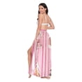 thumbnail image 3 of FORMRS Womens Long Sarong Beach Wrap Semi-Sheer Bikini Skirt Bathing Swimsuit Cover Up, Gingerbread Houses, 3 of 7