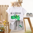 thumbnail image 3 of KPOPLK Toddler Boy Girl Clothes Summer Outfits Short Sleeve +Shorts Baby Beach Casual Clothe for 3 6 9 12 18 24 Months Size 6-9 Months,Green, 3 of 3